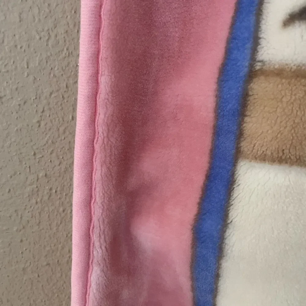 Korean Mink Vintage Bear Cabin in the Woods Baby Blanket Spring Easter Theme